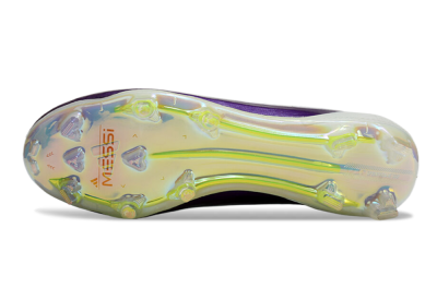 Messi x Adidas F50 Elite FG Low-Tops Soccer Cleats - White/Black/Purple