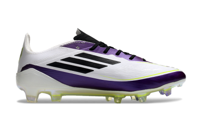 Messi x Adidas F50 Elite FG Low-Tops Soccer Cleats - White/Black/Purple