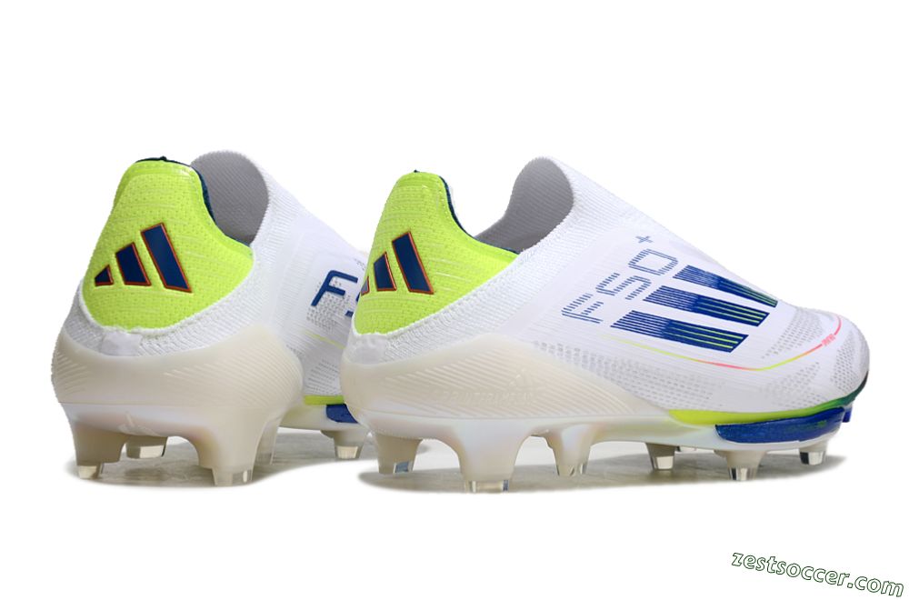 Adidas F50+ Lightstrike Elite FG Low-Tops Soccer Cleats - White/Blue/Yellow 7