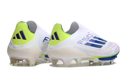 Adidas F50+ Lightstrike Elite FG Low-Tops Soccer Cleats - White/Blue/Yellow