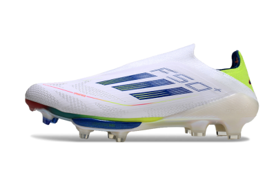 Adidas F50+ Lightstrike Elite FG Low-Tops Soccer Cleats - White/Blue/Yellow
