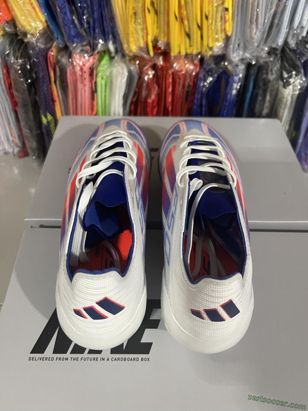 Adidas F50 Elite AG Low-Tops Soccer Cleats - White/Blue/Red