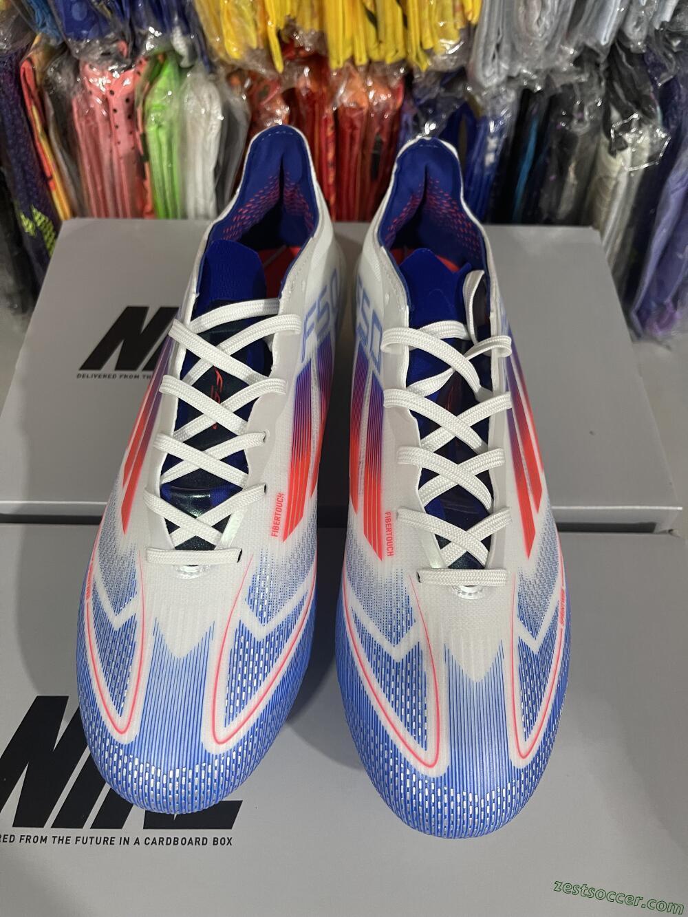Adidas F50 Elite AG Low-Tops Soccer Cleats - White/Blue/Red