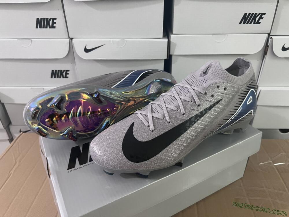 Nike Air Zoom Mercurial Vapor 16 Elite FG Low-Tops Soccer Cleats - Grey/Black/Blue