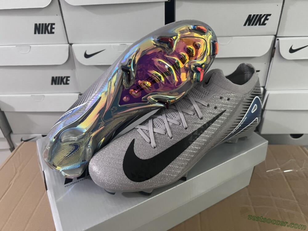 Nike Air Zoom Mercurial Vapor 16 Elite FG Low-Tops Soccer Cleats - Grey/Black/Blue