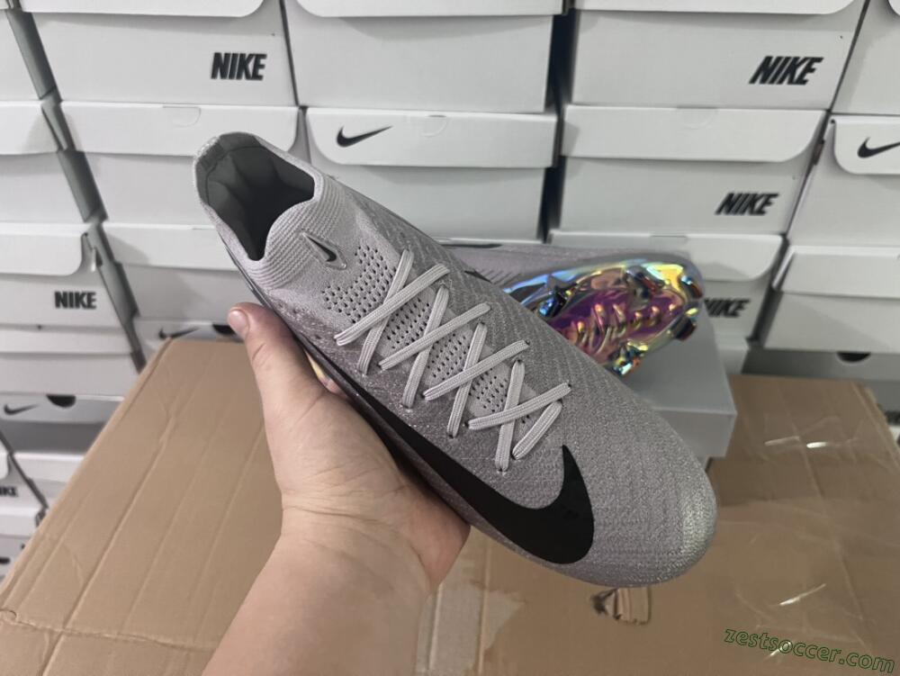 Nike Air Zoom Mercurial Vapor 16 Elite FG Low-Tops Soccer Cleats - Grey/Black/Blue