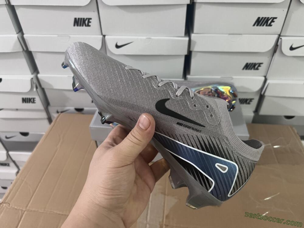 Nike Air Zoom Mercurial Vapor 16 Elite FG Low-Tops Soccer Cleats - Grey/Black/Blue