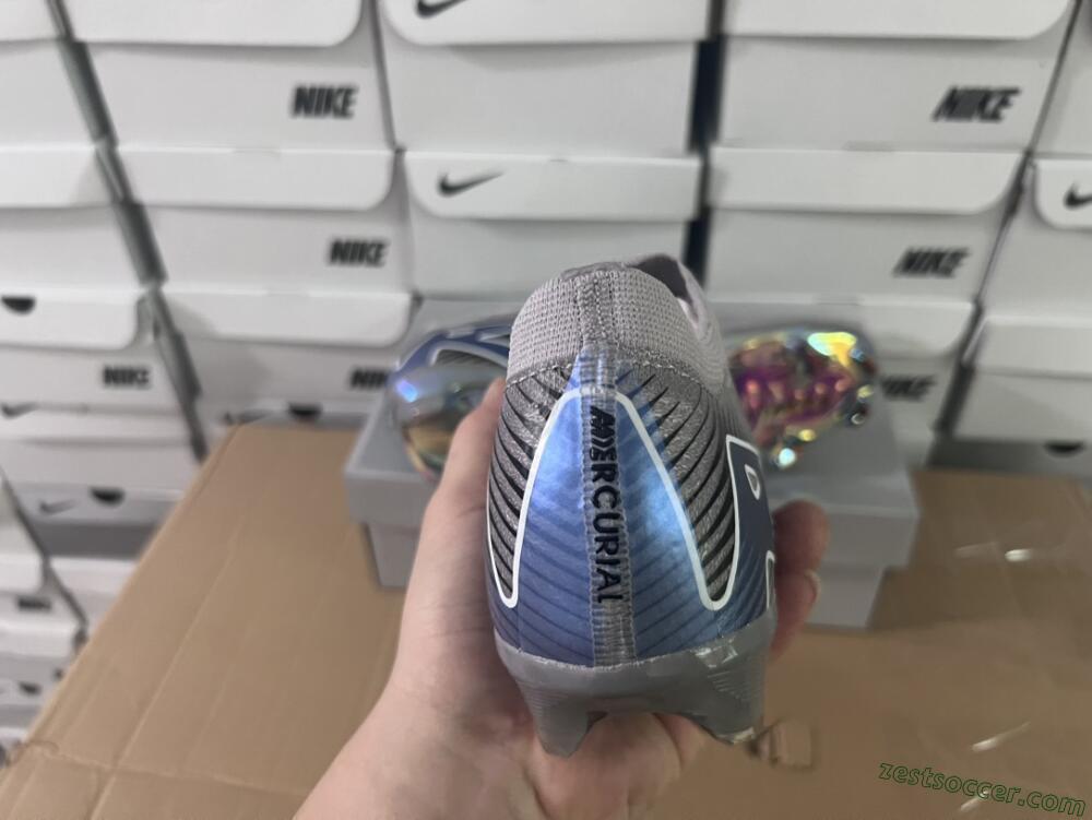 Nike Air Zoom Mercurial Vapor 16 Elite FG Low-Tops Soccer Cleats - Grey/Black/Blue