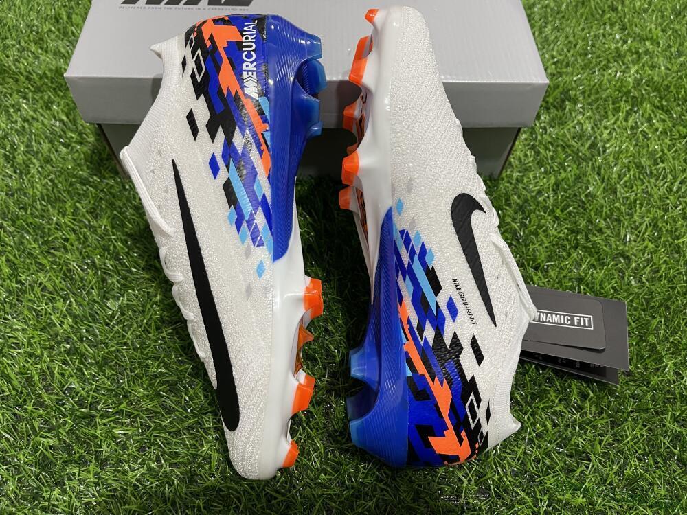 Nike Air Zoom Mercurial Vapor 16 Elite FG Low-Tops Soccer Cleats - White/Black/Blue/Orange