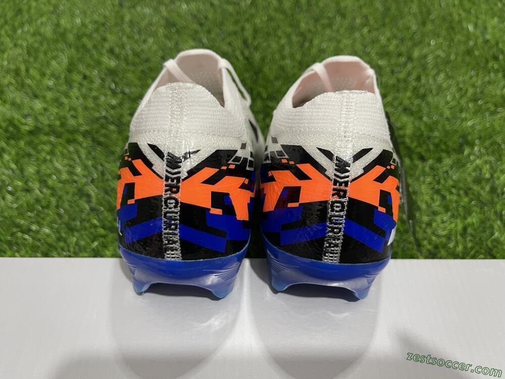 Nike Air Zoom Mercurial Vapor 16 Elite FG Low-Tops Soccer Cleats - White/Black/Blue/Orange