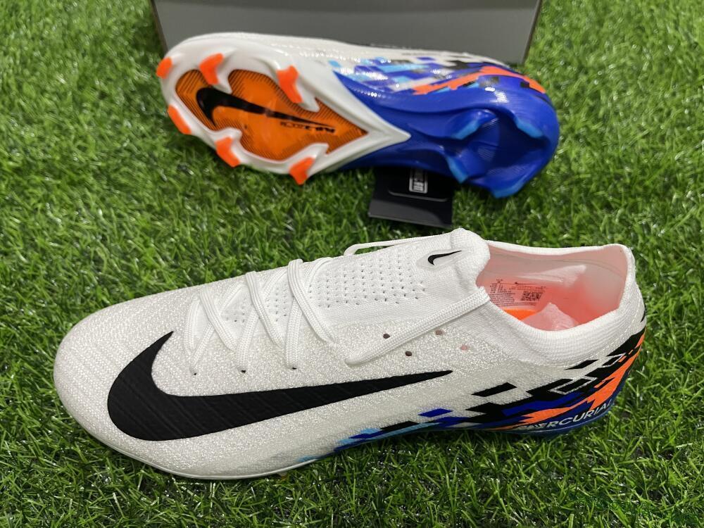 Nike Air Zoom Mercurial Vapor 16 Elite FG Low-Tops Soccer Cleats - White/Black/Blue/Orange