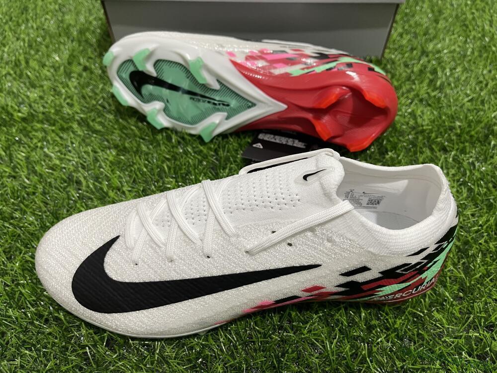 Nike Air Zoom Mercurial Vapor 16 Elite FG Low-Tops Soccer Cleats - White/Black/Pink/Green