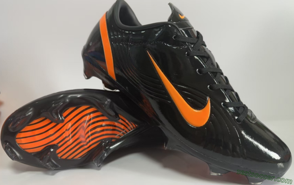 Ronaldo X Nike R9 Mercurial Vapor 3 FG Low-Tops Soccer Cleats - Black/Orange 0