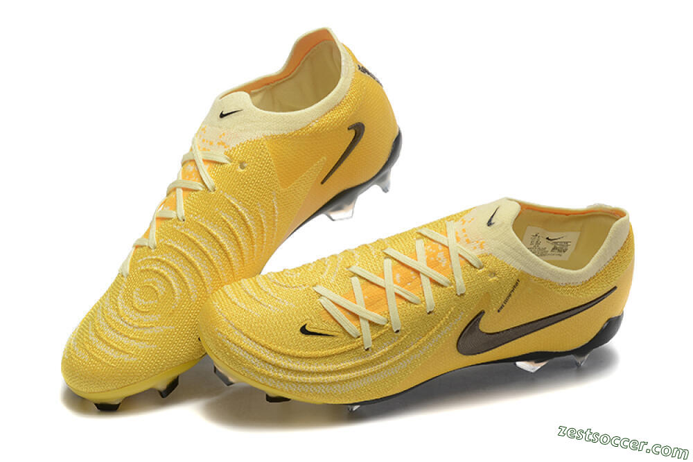 Nike Phantom Luna Elite FG Low-Tops Soccer Cleats - Yellow/White/Black 6
