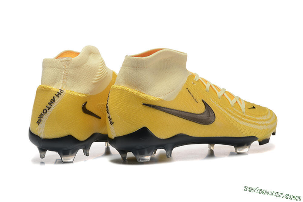 Nike Phantom Luna Elite FG High-Tops Soccer Cleats - Yellow/White/Black 9