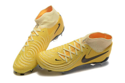 Nike Phantom Luna Elite FG High-Tops Soccer Cleats - Yellow/White/Black
