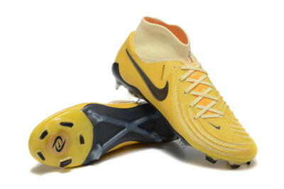 Nike Phantom Luna Elite FG High-Tops Soccer Cleats - Yellow/White/Black