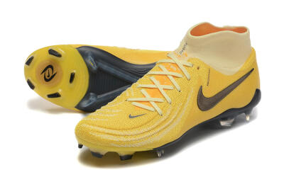 Nike Phantom Luna Elite FG High-Tops Soccer Cleats - Yellow/White/Black