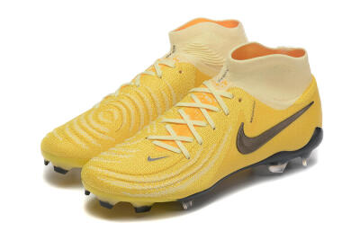 Nike Phantom Luna Elite FG High-Tops Soccer Cleats - Yellow/White/Black
