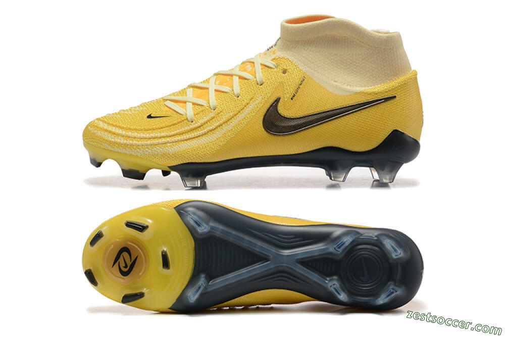 Nike Phantom Luna Elite FG High-Tops Soccer Cleats - Yellow/White/Black 1