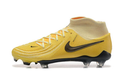 Nike Phantom Luna Elite FG High-Tops Soccer Cleats - Yellow/White/Black