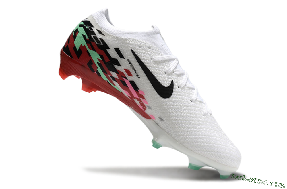 Nike Air Zoom Mercurial Vapor 16 Elite FG Low-Tops Soccer Cleats - White/Black/Pink/Green 4