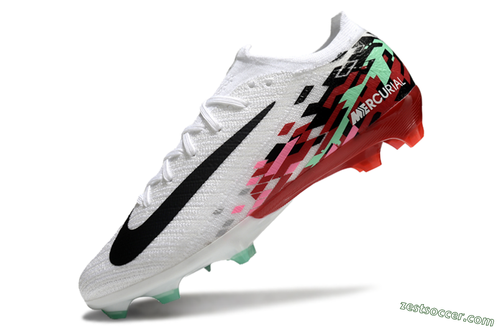Nike Air Zoom Mercurial Vapor 16 Elite FG Low-Tops Soccer Cleats - White/Black/Pink/Green 5