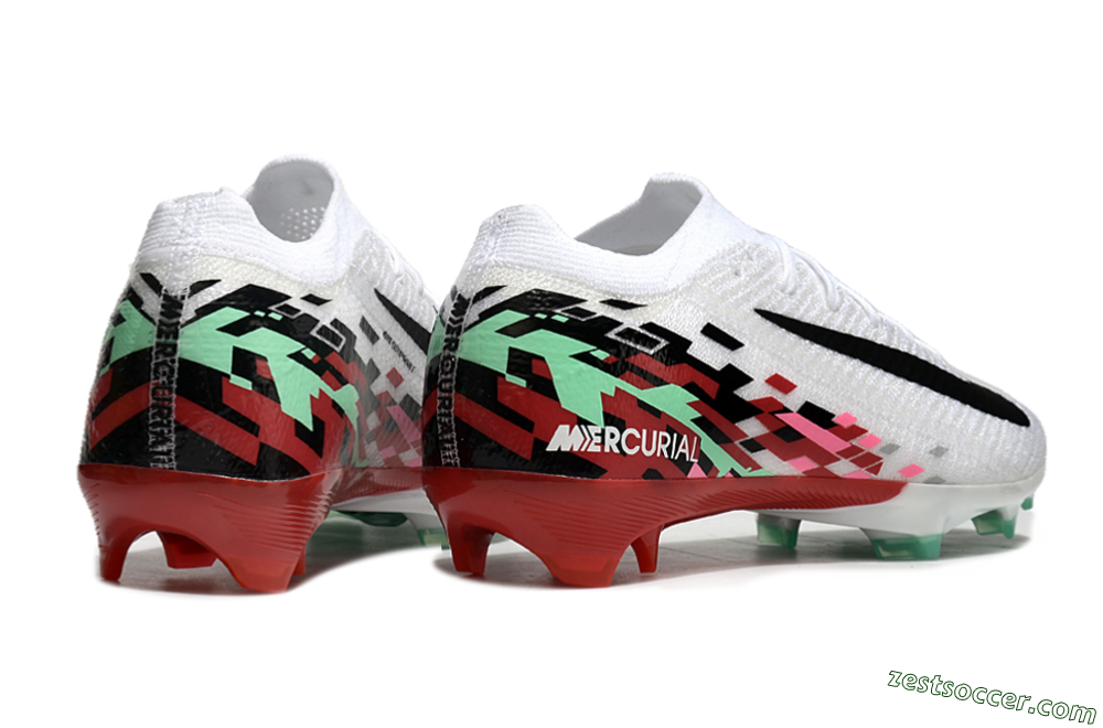 Nike Air Zoom Mercurial Vapor 16 Elite FG Low-Tops Soccer Cleats - White/Black/Pink/Green 6