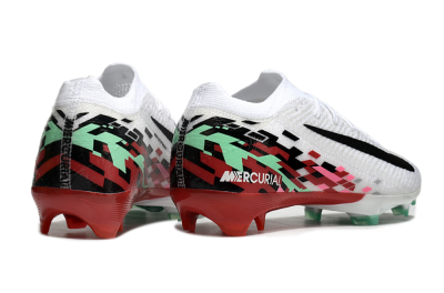 Nike Air Zoom Mercurial Vapor 16 Elite FG Low-Tops Soccer Cleats - White/Black/Pink/Green