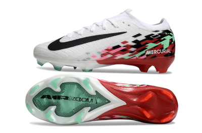 Nike Air Zoom Mercurial Vapor 16 Elite FG Low-Tops Soccer Cleats - White/Black/Pink/Green