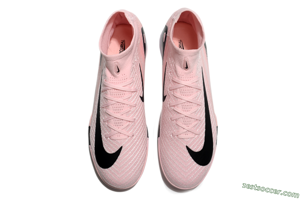 Nike Air Zoom Mercurial Superfly 10 Elite TF High-Tops Soccer Shoes - Pink/White/Black 4