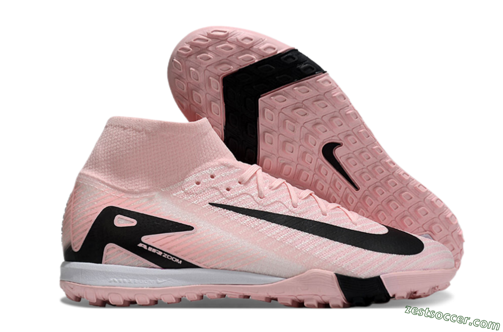 Nike Air Zoom Mercurial Superfly 10 Elite TF High-Tops Soccer Shoes - Pink/White/Black 0