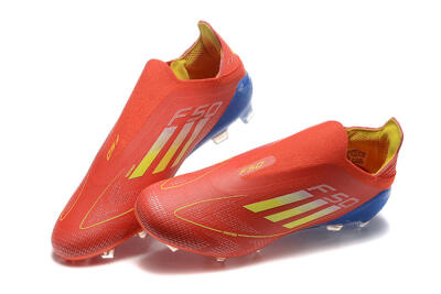 Adidas F50 Elite Laceless FG Low-Tops Soccer Cleats - Red/Yellow/Blue