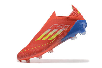 Adidas F50 Elite Laceless FG Low-Tops Soccer Cleats - Red/Yellow/Blue
