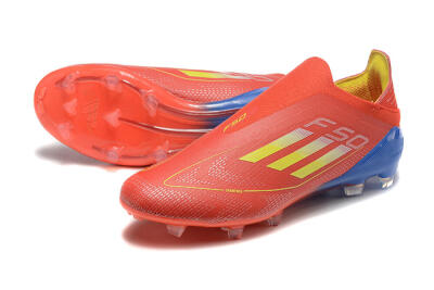 Adidas F50 Elite Laceless FG Low-Tops Soccer Cleats - Red/Yellow/Blue