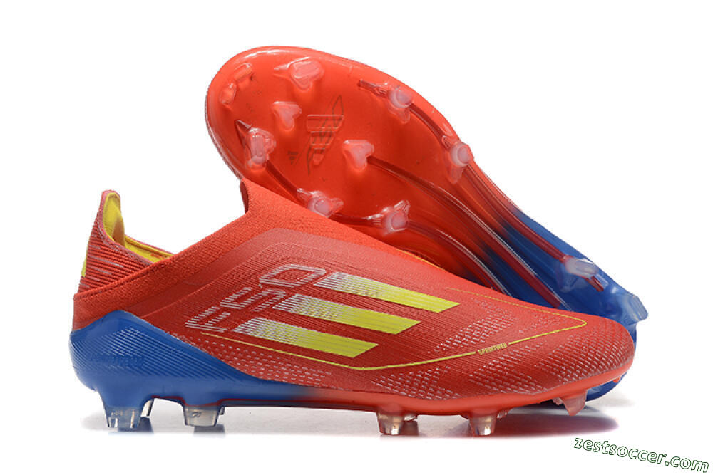 Adidas F50 Elite Laceless FG Low-Tops Soccer Cleats - Red/Yellow/Blue 0