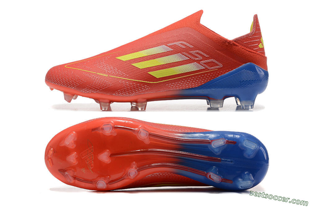 Adidas F50 Elite Laceless FG Low-Tops Soccer Cleats - Red/Yellow/Blue 1