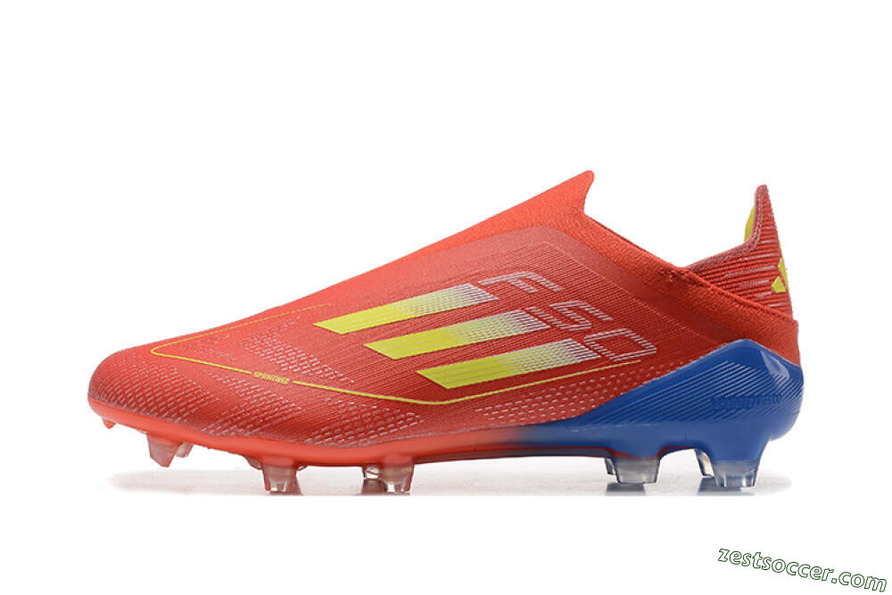 Adidas F50 Elite Laceless FG Low-Tops Soccer Cleats - Red/Yellow/Blue 2