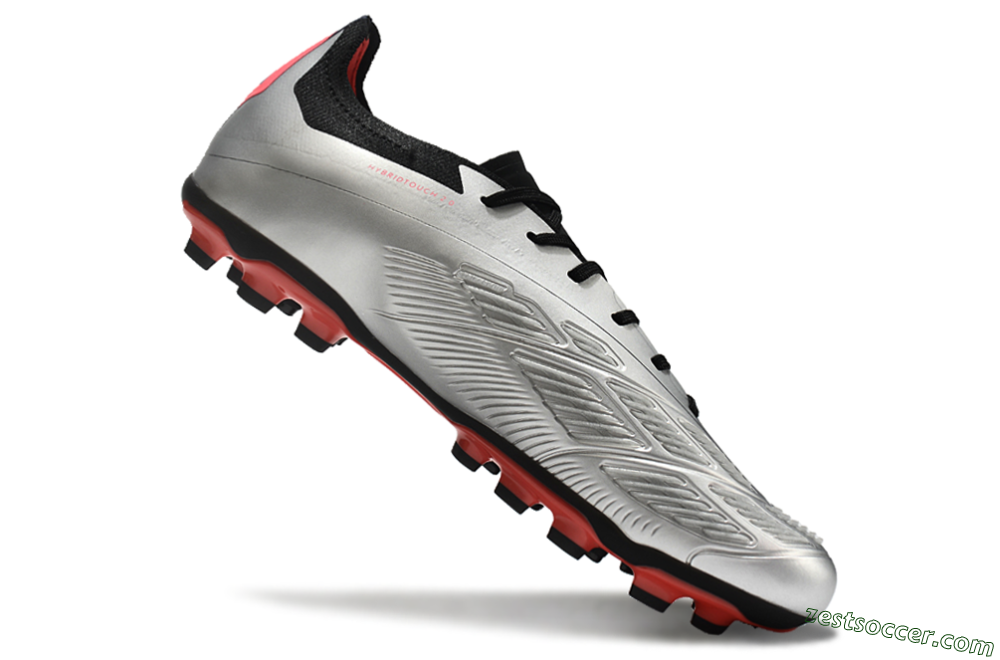 Adidas Predator Elite 24 MG Low-Tops Soccer Cleats - Silver/Blue/Red 4