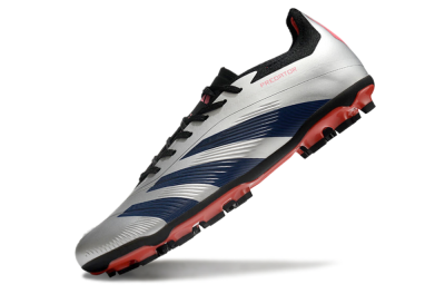 Adidas Predator Elite 24 MG Low-Tops Soccer Cleats - Silver/Blue/Red