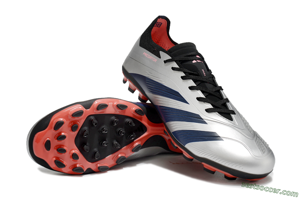 Adidas Predator Elite 24 MG Low-Tops Soccer Cleats - Silver/Blue/Red 3