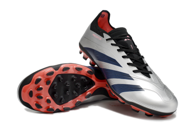 Adidas Predator Elite 24 MG Low-Tops Soccer Cleats - Silver/Blue/Red