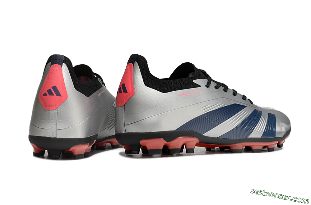 Adidas Predator Elite 24 MG Low-Tops Soccer Cleats - Silver/Blue/Red 6