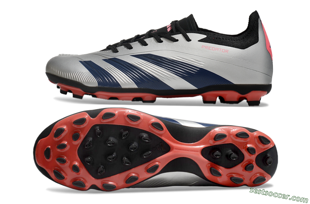 Adidas Predator Elite 24 MG Low-Tops Soccer Cleats - Silver/Blue/Red 1