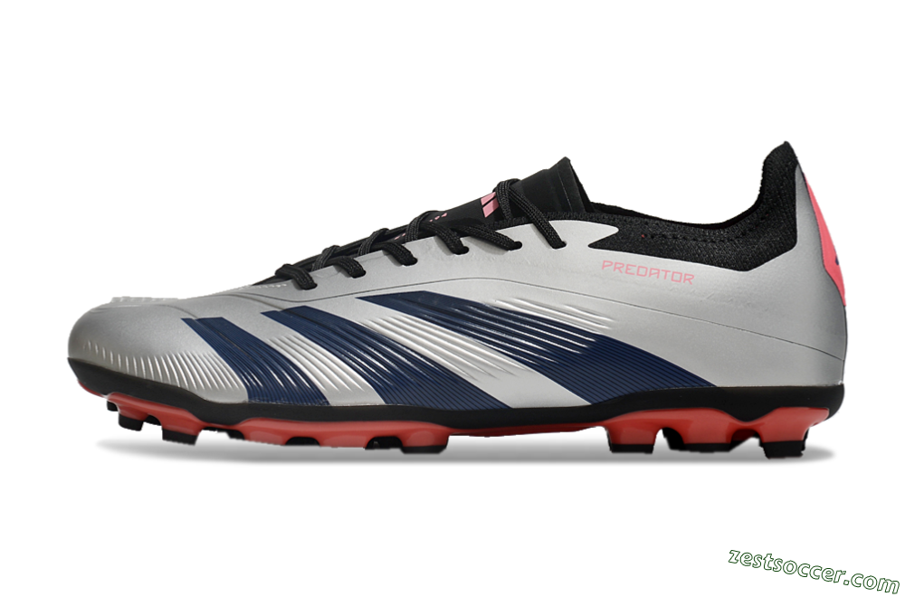 Adidas Predator Elite 24 MG Low-Tops Soccer Cleats - Silver/Blue/Red 2