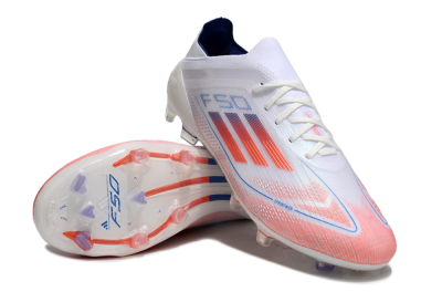 Adidas F50 Elite FG Low-Tops Soccer Cleats - White/Red/Blue