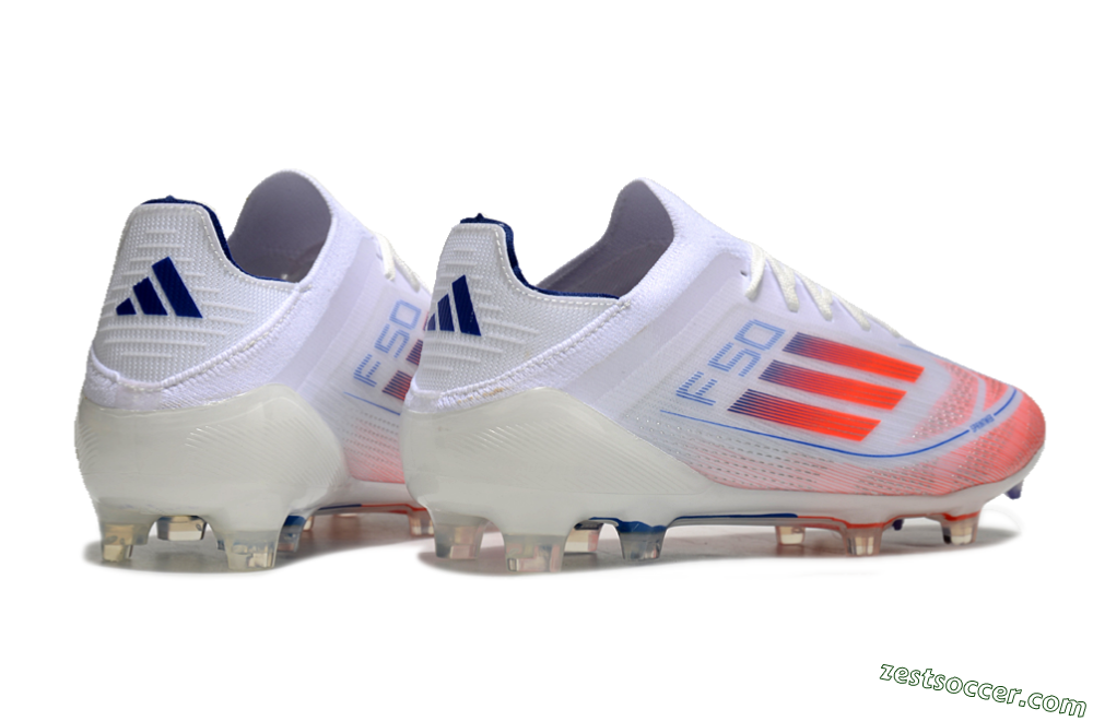 Adidas F50 Elite FG Low-Tops Soccer Cleats - White/Red/Blue 6