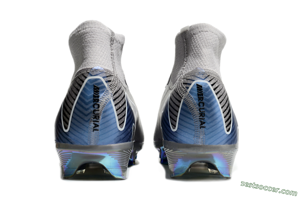 Nike Mercurial Superfly 10 Elite FG High-Tops Soccer Cleats - Grey/Black/Blue/Gold 6
