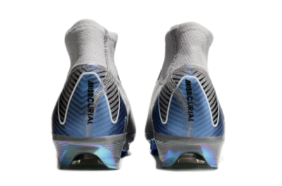 Nike Mercurial Superfly 10 Elite FG High-Tops Soccer Cleats - Grey/Black/Blue/Gold