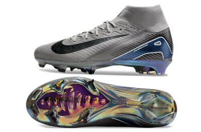 Nike Mercurial Superfly 10 Elite FG High-Tops Soccer Cleats - Grey/Black/Blue/Gold